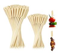 BOULESENM 200 PCS Pique Brochette Bois,Brochettes à Cocktail,9 CM de 12 CM Pic Aperitif,Pique Aperitif,Bâtonnets de Bois pour Cocktails, Grillades, Fruits et Sandwichs,Verres à Cocktail et Bonbons