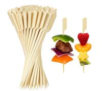 BOULESENM 200PCS Brochettes en Bambou de 12 cm, Bambou de Cocktail Brochettes pour Apéritif, Pique brochétte Verres à Cocktail et Bonbons Bâtonnets de Bois pour Cocktails,Fruits et Sandwichs