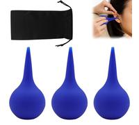 BOULESENM 3 PCS Poire Oreille,Poire Lavement Oreilles,Poires de Nettoyage D'oreilles Doux pour Le Rinçage Des Oreilles Adultes Enfants,Poire Effilée Poire Oreille (Bleu 60 ML)
