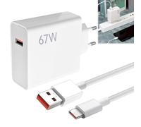 BOULESENM 67W Chargeur Xiaomi Charge Rapide, Chargeur Redmi 67w et 2M 6A Type C Cable Mi Turbo, chargeurs 67w pour xiaomi 14 13 12 12t 12s Pro Lite Redmi Note K60 K50 11 11s 12 Pro Plus