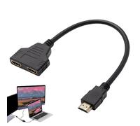 BOULESENM Adaptateur Hdm1,mâle vers Double Femelle 1 vers 2 Voies,Hub Hdm,Dédoubleur Hdm1,pour HDTV HD LED LCD Moniteur Projecteurs,Rallonge Hdm1 Male Femelle,Adaptàteur Double