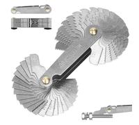 BOULESENM Feuilles de Filetage en Acier Inoxydable,Jauge à Vis avec 52 Lames, Jauge de Taille, jauge de Pas de Vis,Peigne à Filets Double,Centre Gage à Pas