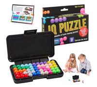 BOULESENM IQ Puzzler Pro,IQ Fit,Casse tetê,120 Défis en 2D et 3D,Jeu De Societe Enfant 6 Ans,Jêu Casse Tête,Jêu de Voyage Compact,Jeux de Logique 3D pour la Détente et la Décompression