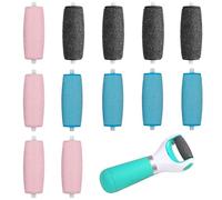 BOULESENM Lot de 12 Rouleaux de Rechange Compatibles avec Scholl Velvet Smooth, Recharge Rapeuse Pieds 3 Types de Rugosité, Rouleau Pied pour lime à Pied électrique, Rouleaux pour Pédicure