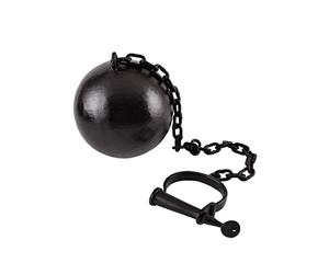 Boulet de bagnard, menottes de pied avec chaîne et boule en fer, Moyen-Âge, GN, Viking