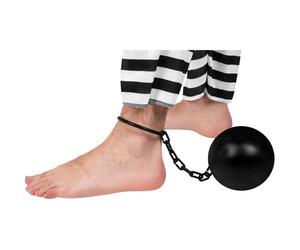 Boulet de Prisonnier - BOLAND - Accessoire Déguisement Adulte - Chaine et Boulet Plastique Noir
