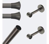 BOULET Kit barre à rideaux 1m50 Tendance 20mm Mur Pommeau Carbone