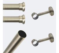 BOULET Kit barre à rideaux 1m50 Tendance 28mm Mur Chapeau Bronze