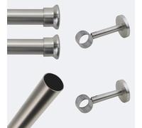 BOULET Kit barre à rideaux 2m00 Tendance 28mm Mur Cylindre 2ST Nickel Mat