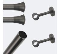 BOULET Kit barre à rideaux 2m00 Tendance 28mm Mur Pommeau Carbone
