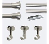 BOULET Kit barre à rideaux 3M00 Tendance 20mm Plafond Pommeau Nickel Mat