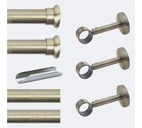 BOULET Kit barre à rideaux 3m00 Tendance 28mm Mur Chapeau Bronze
