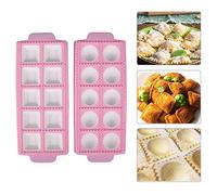 Boulette Pie Ravioli Moule, 2 Pièce Plaque à Raviolis Moules, Outils Moule pour Ravioli Rond, Dumplings Pâtes Moule, pour Faire des Raviolis, des Tartes, des Boulettes, des Pâtes Ou des Biscuits
