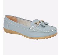 Boulevard Camila Femmes Classique Smart Décontracté Cuir Pompons Mocassins Bleu