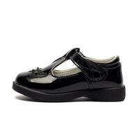 Boulevard Chaussures d'école en T avec fermeture tactile pour fille Noir, noir verni, 25 EU