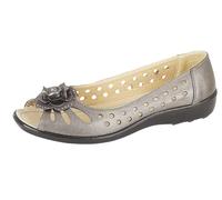 Boulevard Chaussures d'été larges avec doublure en cuir et bout ouvert pour femme Taille 36 37 39 39, étain, 42 EU