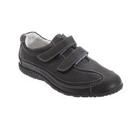 Boulevard - Chaussures Extra Larges en Cuir et à Sangles à Scratch - Femme