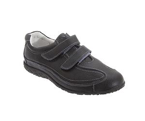 Boulevard - Chaussures Extra Larges en Cuir et à Sangles à Scratch - Femme (36 FR) (Noir)