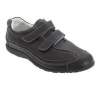 Boulevard - Chaussures extra larges en cuir et à sangles à scratch - Femme (42 EUR) (Noir) - UTDF156 Noir G