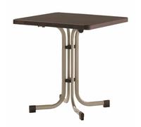 Boulevard-Klapptisch 70x70cm Champagne / Mocca Stahrohrgestell Mecalit Pro