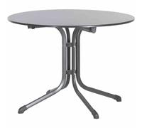 Boulevard-Klapptisch Vivodur Ø1m Gris Acier Cadre en Schieferoptik Anthracite