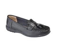 Boulevard - Mocassins imitation crocodile (pieds larges) - Femme (DF1459)