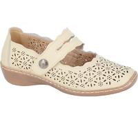 Boulevard - Sandales pour femmes, perforées, en cuir DF2510 (40,5 EU) (Beige)