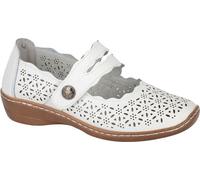 Boulevard - Sandales pour femmes, perforées, en cuir DF2510 (40,5 EU) (Blanc)