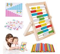 Boulier, boulier pour Enfants, Cadre de comptage, 100 bâtons de comptage et Plus de 100 Cartes chiffrées, très adapté aux Enfants de Plus de 3 Ans pour Apprendre l'arithmétique