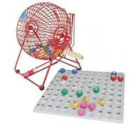 Boulier de loto pro en metal sphere 23 cm manuel - avec plateau de tirage + 90 boules multicolores (22mm) - set jeu bingo et carte