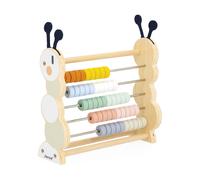 Janod Boulier en bois Chenille – 50 perles colorées – Bois certifié FSC – Dès 18 mois