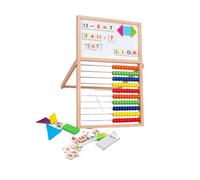 Boulier en bois, jouet de comptage avec tableau d ' écriture double face, aide à l ' enseignement des mathématiques pour d ' âge préscolaire, développement des compétences mathématiques, en bois