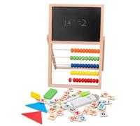 Boulier en bois, jouet de comptage avec tableau d ' écriture double face, aide à l ' enseignement des mathématiques pour d ' âge préscolaire, développement des compétences mathématiques, jouet