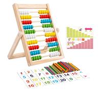 Boulier et Règle à Calcul - Puzzle Bâton Mathématiques avec 100 Baguettes de Comptage et 100 Cartes Numériques, Abacus Coloré pour Enfant à partir de 3 Ans