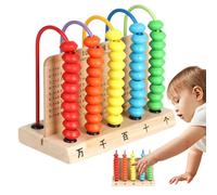Boulier Maths Pour ,Jouets Et Jeux De Comptage 5 Rangées - Jouets D'Apprentissage Mathématique Avec Perles Multicolores - Pour Addition, Soustraction, Dénombrement, Maternelle, École Primaire