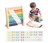 Boulier pour les Math,Boulier pour les | Jouet de comptage éducatif | Cadre de comptage en bois à 10 rangées avec perles - Enseigner le comptage, l'addition et la soustraction, jouets mathématiques d'