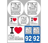 Boulogne-Billancourt - 8 Autocollants Variés - Sticker/Autocollant
