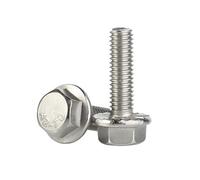 Boulon à bride hexagonale en acier inoxydable 304, M4, M5, M6, M8, M10, M12, tête hexagonale à bride dentelée et rondelle, 1 à 10 pièces, conforme aux normes DIN6921 et GB5787(65mm,M10 1piece)