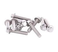 Boulon à Bride Vis à Tête Hexagonale 10pcs M8 en Acier Inoxydable 304 avec Flange [M8*40]