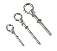 Boulon à œil de levage à épaulement long avec anneau d'écrou, trou de boucle, acier inoxydable 316 M6 M8 M10 M12(5pcs,M8X80)