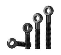 Boulon à œil fileté M6 M8 M10 M14 M16 M18 en acier au carbone noir for machines, boulon à œil de levage à épaulement pivotant, vis à trou coulissant(M6x40mm(10pcs)-FT)