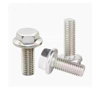 Boulon à rondelle hexagonale avec vis de couvercle à bride dentelée Acier inoxydable 304/acier au carbone galvanisé 1/4-20 5/16-18 3/8-16 Fixations industrielles(304 Steel,3/8"_20PCS 1/4-20)