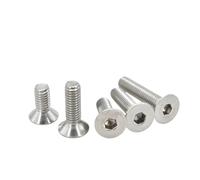 Boulon à six pans creux en acier inoxydable 304, vis à tête fraisée plate, écrou, boulon à tête plate, hexagone(M2x10)