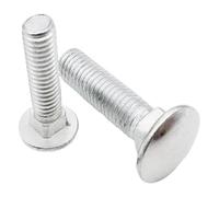 Boulon à tête carrée en acier inoxydable 304, Boulon à tête ronde en acier, collet carré, GB12 DIN603, M4 M12, lot de 10, 20 ou 50 pièces(50pcs M4 16mm)