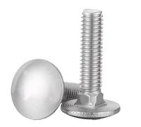 Boulon à tête carrée en acier inoxydable 304, Boulons à tête ronde, collet carré, 10 pièces, M4 M12, longueur 10-100 mm, acier inoxydable 304, norme DIN 603(M8 80mm)