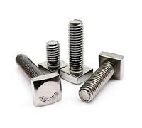 Boulon à tête carrée，Vis machine à tête carrée Lot de 5 vis à tête plate carrée en acier inoxydable M6 M8, filetage métrique de 6 mm, 8 mm, GB35 304 A2, forme carrée(M8x35mm)