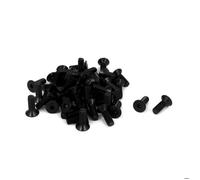 Boulon à tête fraisée M4 SOURCING MAP 50pcs Vis Six Pans Creux Vis Douille Hexagonale Boulon M4x12mm Metrique Noir