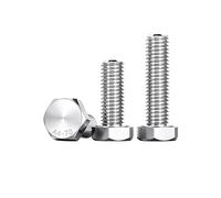 Boulon à tête hexagonale en acier inoxydable 304/316 DIN933 A2-70/A4-70, fixation entièrement filetée, vis de moto M3-M12(316 Stainless Steel,50mm,M10 2pcs)