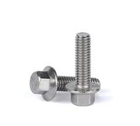 Boulon à tête hexagonale externe M5 M6 M8 M10 M12 304 A2-70, tête hexagonale en acier inoxydable avec vis à bride dentelée(2pcs M12,40mm)