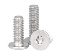 Boulon à tête plate ultra fine à six lobes Torx M2-M6 en acier inoxydable 304 zingué noir, Acier inoxydable-20 pièces, M6x20mm